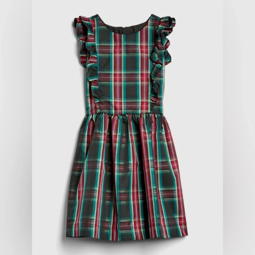 Christmas Plaid Holiday Christmas Party Dress Girls XXL GAP New With Tag - Picture 2 of 14